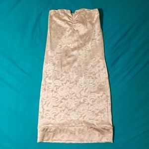 Nude satin tube dress or slip S/M
